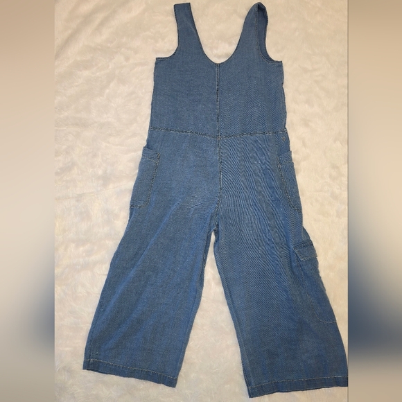 Pilcro Anthropologie Denim Zip Front Wide Leg Overalls Jumpsuit - Picture 7 of 7